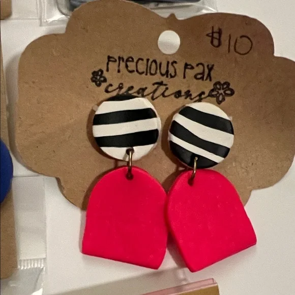 Colorful Homemade Clay Earrings Set Bundle (12pairs) - Picture 6 of 14